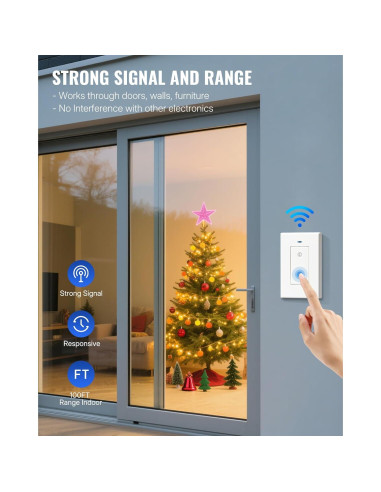 Kit Interruptor y Receptor Inalámbrico WILAWELS 100FT