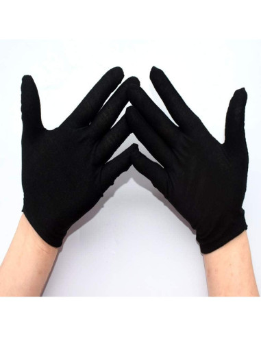 Guantes de Algodón Premium Rirsoasy Talla L Negros - 5 Pares