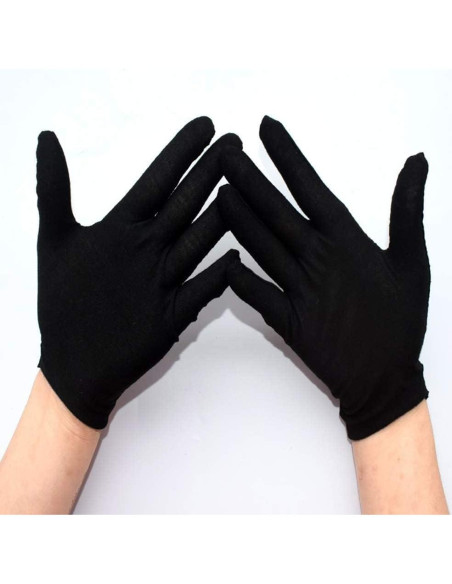 Guantes de Algodón Premium Rirsoasy Talla L Negros - 5 Pares