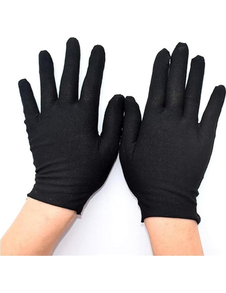 Guantes de Algodón Premium Rirsoasy Talla L Negros - 5 Pares
