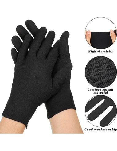 Guantes de Algodón Premium Rirsoasy Talla L Negros - 5 Pares