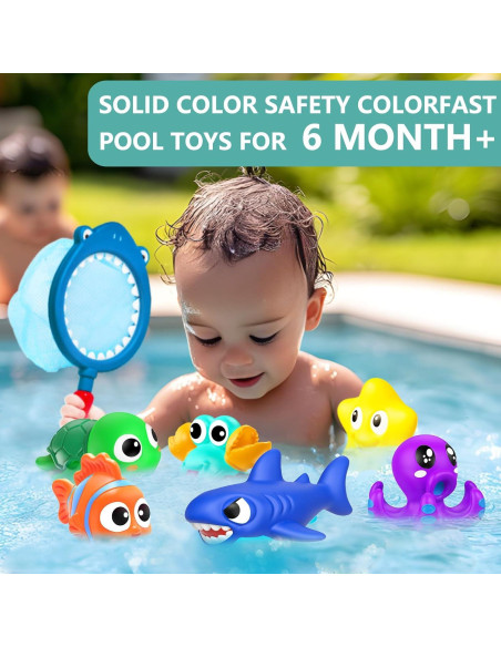 Juguetes de baño para bebés GZHFMUS, animales marinos, 8 piezas