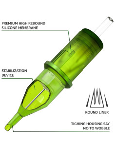 Set de Agujas de Tatuaje YABA 10 Pcs Cartucho Esterilizado 2