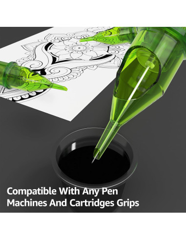 Set de Agujas de Tatuaje YABA 10 Pcs Cartucho Esterilizado