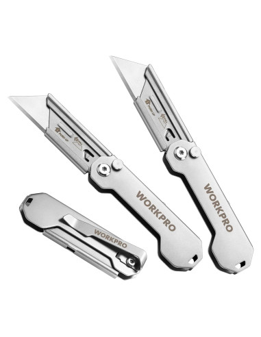 Cuchillo Utility Plegable WORKPRO 3-Pack Acero Inoxidable