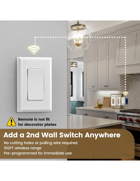 Interruptor de Luz Inalámbrico Suraielec 3 Vías 15A 30.48m