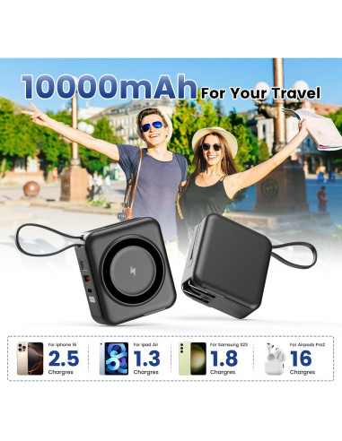 Cargador Portátil Magnético 10000mAh POAQCIF Negro