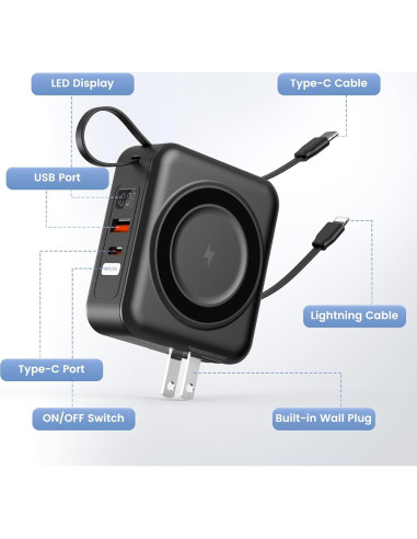 Cargador Portátil Magnético 10000mAh POAQCIF Negro
