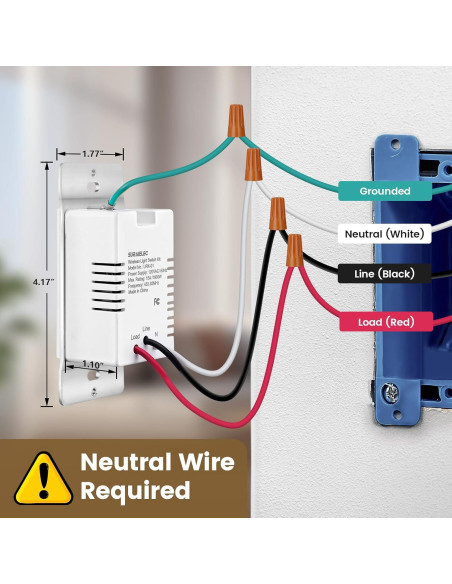 Interruptor de Luz Inalámbrico Suraielec 3 Vías 15A 30.48m