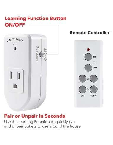 Enchufe Eléctrico Inalámbrico BN-LINK 10A 1200W Control Remoto