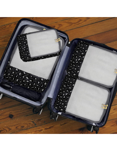 Set de 4 Cubos de Empaque BHAHB para Viaje - Patrón Leopardo