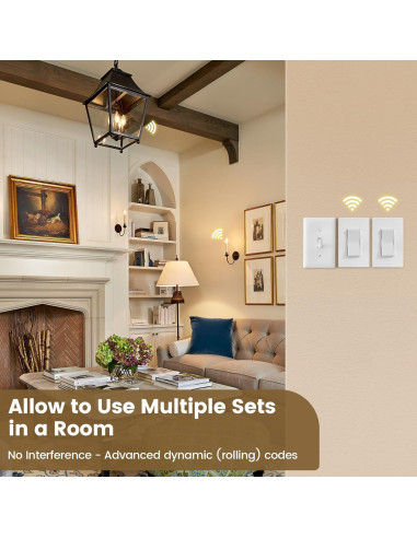 Interruptor de Luz Inalámbrico Suraielec 3 Vías 15A 30.48m