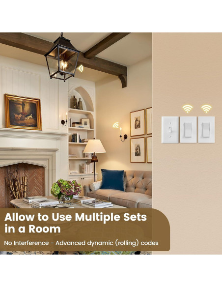 Interruptor de Luz Inalámbrico Suraielec 3 Vías 15A 30.48m