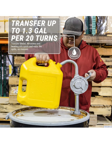 Bomba de Drum Rotativa TERA PUMP 37.85 L/min Hierro Fundido