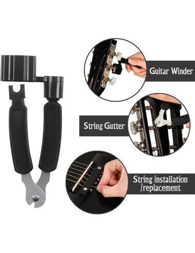 Guitarra acústica 30" negra para principiantes con kit