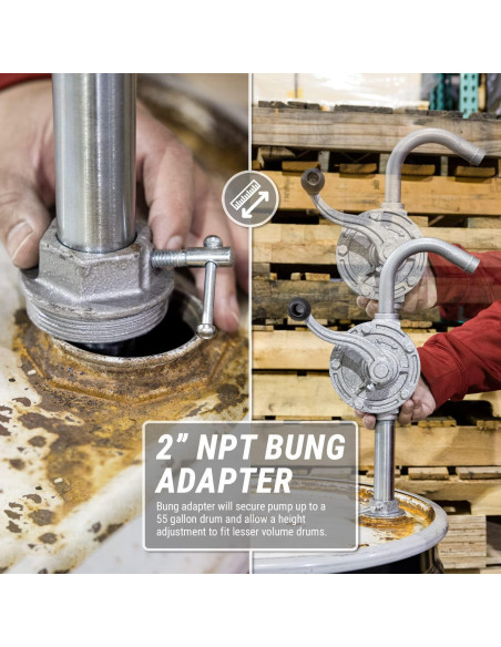 Bomba de Drum Rotativa TERA PUMP 37.85 L/min Hierro Fundido