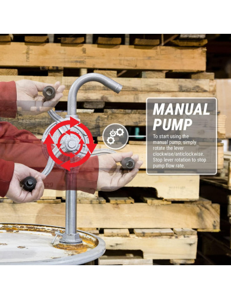 Bomba de Drum Rotativa TERA PUMP 37.85 L/min Hierro Fundido