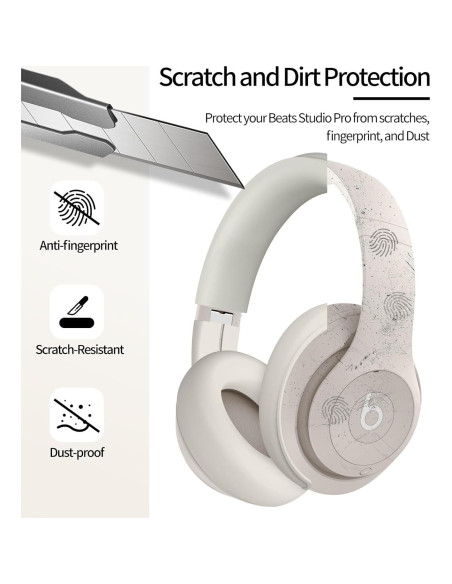 Funda de Silicona WADVCU para Auriculares Beats Studio Pro - Protección Antirayaduras Albaricoque