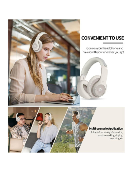 Funda de Silicona WADVCU para Auriculares Beats Studio Pro - Protección Antirayaduras Albaricoque