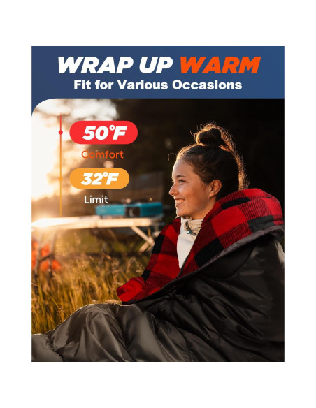 Saco de Dormir Flannel MEREZA XL para Climas Fríos 0-10C