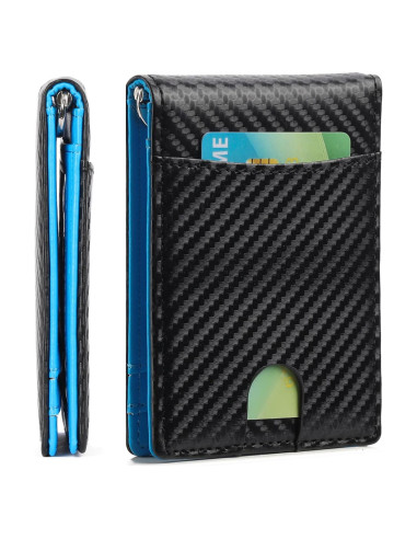 Billetera de Cuero Delgado LOUEBICA con Bloqueo RFID y Clip