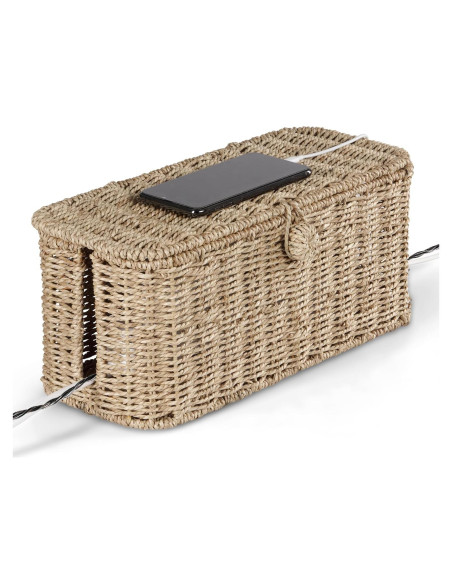 Caja Organizadora de Cables BLUEWEST - Fibra Natural 38.1x15.5cm Caja Organizadora de Cables BLUEWEST - Fibra Natural 38.1x15.5cm