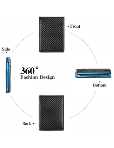 Billetera de Cuero Delgado LOUEBICA con Bloqueo RFID y Clip