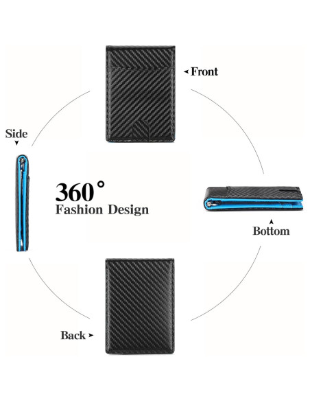 Billetera de Cuero Delgado LOUEBICA con Bloqueo RFID y Clip
