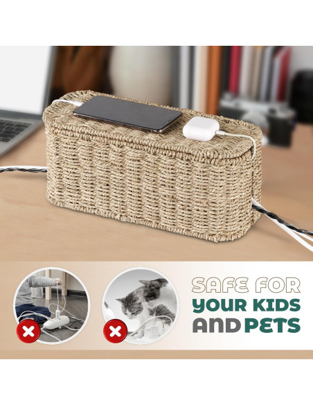 Caja Organizadora de Cables BLUEWEST - Fibra Natural 38.1x15.5cm Caja Organizadora de Cables BLUEWEST - Fibra Natural 38.1x15.5cm