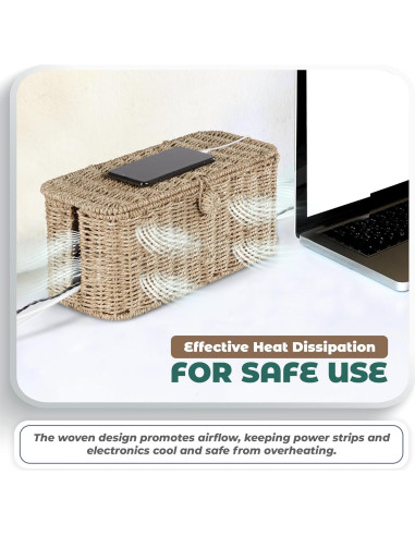 Caja Organizadora de Cables BLUEWEST - Fibra Natural 38.1x15.5cm