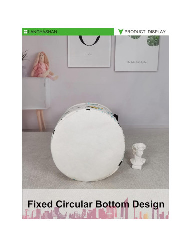 Caja de Almacenamiento LANGYASHAN Redonda 50cm Lienzo Astronauta