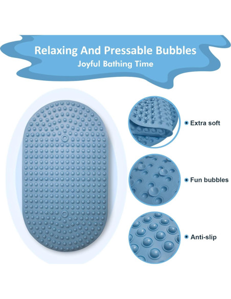 Alfombra de Baño Antideslizante Tiamo Azul 70 x 40 cm