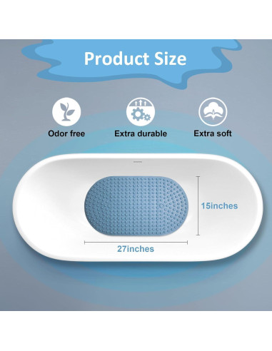 Alfombra de Baño Antideslizante Tiamo Azul 70 x 40 cm