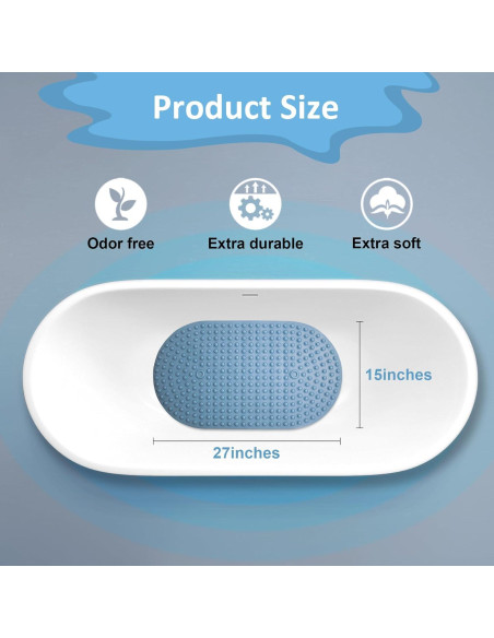 Alfombra de Baño Antideslizante Tiamo Azul 70 x 40 cm