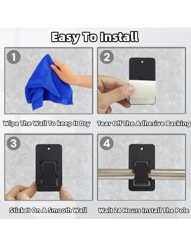 Paquete de 6 Soportes Universales para Varillas de Cortina - Daisyfang