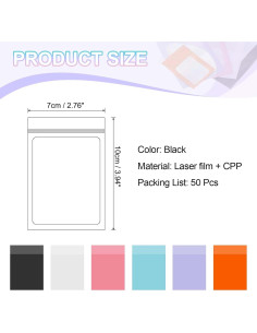 Bolsas de Empaque Holográficas PATIKIL 7x10 cm 50 Pcs 2