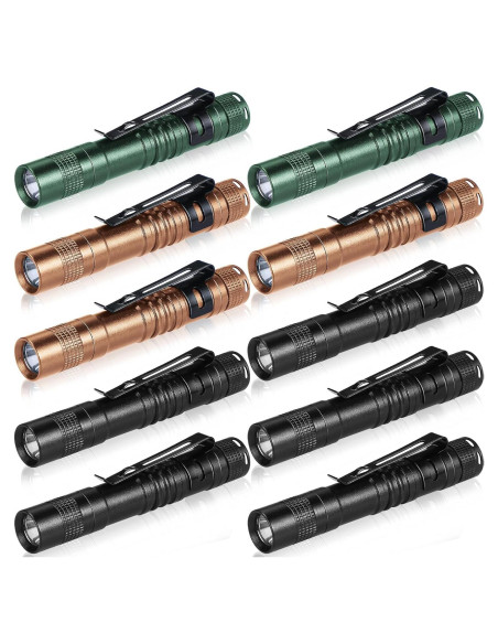 Hortsun 10 Linternas Mini LED con Clip 9 cm - Regalo Día del Padre