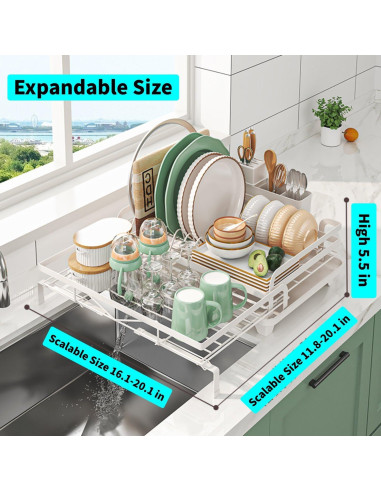 Escurridor de Platos Expandible DREMAK con Soporte para Utensilios