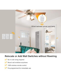 Interruptor de Luz Inalámbrico Suraielec 3 Vías Sin Cableado 2