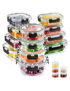 Conjunto de 34 Recipientes de Almacenamiento de Vidrio AMALEKO