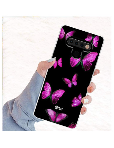 Funda TPU Rosa Mariposa para LG Stylo 6 - Protección Ligera