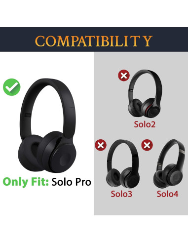 Almohadillas de Repuesto SOULWIT para Auriculares Beats Solo Pro - Negro