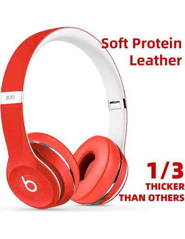 Almohadillas de Reemplazo GMUDA para Auriculares Beats Solo 3/2 - Rojo Cítrico