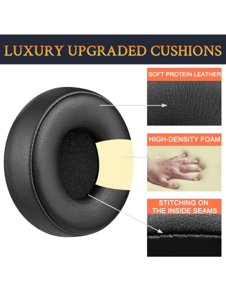 Almohadillas de Repuesto SOULWIT para Auriculares Beats Solo Pro - Negro