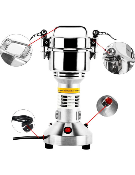 Molinillo Eléctrico de Granos DasMarine 150g 850W Acero Inoxidable