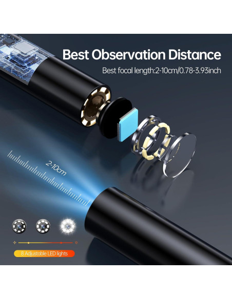 Cámara Endoscópica Anhendeler 5m HD IP67 con Luz