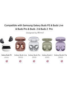 Funda Dura PC Miimall para Samsung Galaxy Buds FE/2 Pro/Pro 2021 - Negro 2