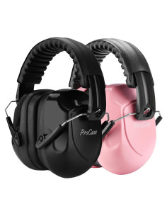 Auriculares de Reducción de Ruido ProCase NRR 28dB - 2 Paquetes Rosa y Negro