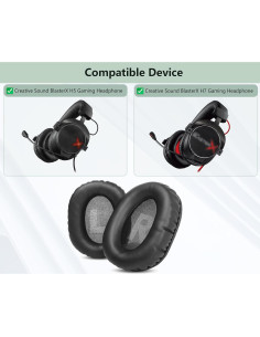 Almohadillas de Reemplazo XRHTONG para Auriculares Gaming Sound BlasterX H5 H7 - Cuero y Espuma 2