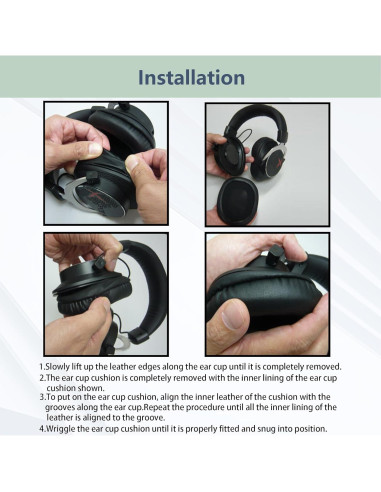 Almohadillas de Reemplazo XRHTONG para Auriculares Gaming Sound BlasterX H5 H7 - Cuero y Espuma